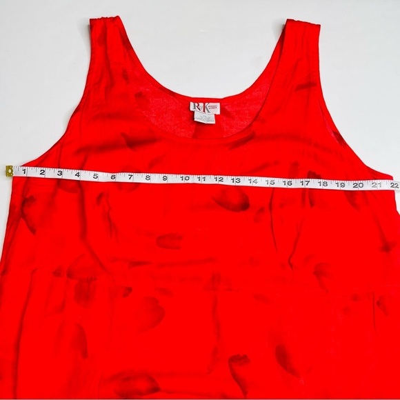 Vintage Floral Maxi Shift Dress‎ Womens Plus Size 20 Red Tulip Rayon Sleeveless - Picture 6 of 8
